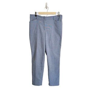 Talbots Curvy Fit Ankle Pants Size 12 Light Blue Linen Blend Womens Trousers